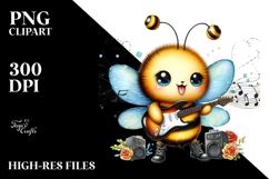 Cute Baby Bee with Rocker Look PNG Product Image 2