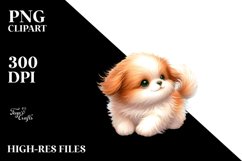 Colorful Cute Dog Tumbling with Petals | Clipart Product Image 3