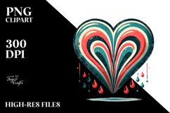 Retro Heart PNG Product Image 2