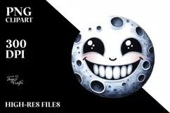 Funny Watercolor Haloween Moon Big Teeth Product Image 3