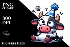 Cow with Party Hat, High-Res PNG Product Image 2