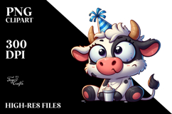Cow with Party Hat, High-Res PNG Product Image 2