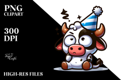 Cow with Party Hat, High-Res PNG Product Image 2