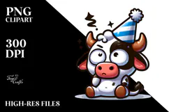 Cow with Party Hat, High-Res PNG Product Image 2