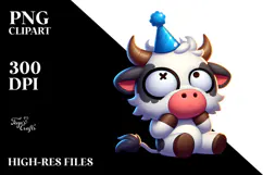 Cow with Party Hat, High-Res PNG Product Image 2