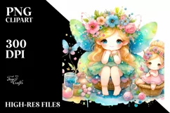 Colorful Small Cute Fairy | Clipart Product Image 1