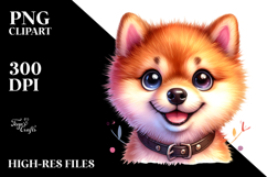 Cute Watercolor Shiba Inu with Big Eyes PNG Product Image 2