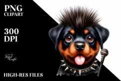 Rottweiler Punk Singer Human Like | Sublimation Clipart Product Image 1