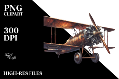 Watercolor Vintage Rusted Biplane, 20 oz Tumbler PNG Product Image 2