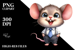 Excited Baby Mouse Standing Clipart Product Image 2