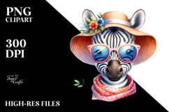 Colorful Baby Zebra with Sunglasses | Clipart Product Image 2