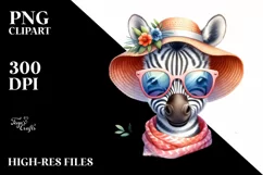 Colorful Baby Zebra with Sunglasses | Clipart Product Image 3