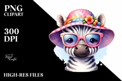 Colorful Baby Zebra with Sunglasses | Clipart Product Image 3