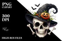 Funny Watercolor Haloween Skull Product Image 3