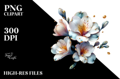 Glossy Freesia Watercolor Splash PNG Product Image 2