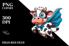 Holstein Cow with Superhero Cape, Vibrant PNG Product Image 2