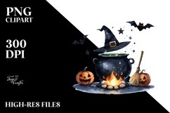 Funny Halloween Cauldron Clipart Product Image 1