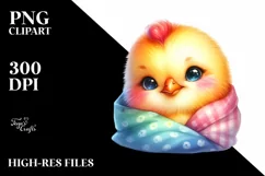 Colorful Cuddling Chicken | Clipart Product Image 1