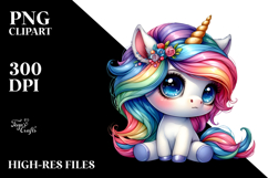 Cute Unicorn Drawing PNG Product Image 2