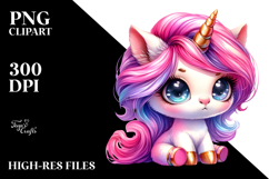 Cute Unicorn Drawing PNG Product Image 2