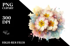 Abstract Wooden Stained Primrose PNG Product Image 3