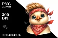 Proud Chick Portrait with Bandana | Sublimation | Clipart Product Image 1