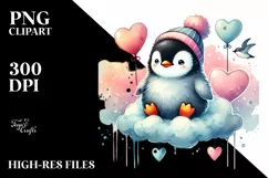 Colorful Penguin on Cloud, Transparent PNG Product Image 2