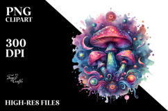 Vibrant Celestial Mushroom, High-Res PNG Product Image 2