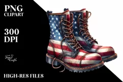 Detailed Boots USA Colors | Sublimation Clipart Product Image 3