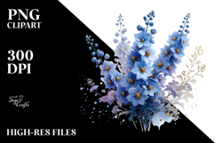 Delphinium Watercolor Splash PNG Product Image 2