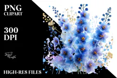 Delphinium Watercolor Splash PNG Product Image 2
