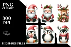 Cute Christmas Characters Playing Cards PNG Product Image 3
