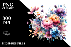 Colorfull Flowers Drawing PNG Product Image 2