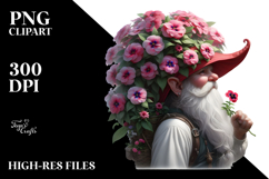 Detailed Gnome with Impatiens Bouquet | Digital Painting Product Image 2