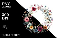 Watercolor Wild Flowers,White Background | Clipart Product Image 1