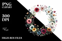 Watercolor Wild Flowers,White Background | Clipart Product Image 1