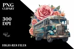 Vintage Dirty Bus with Huge Flowers Product Image 1