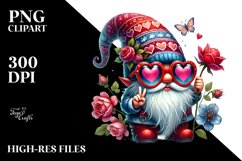 Valentines Gnome with Sunglasses PNG Product Image 2
