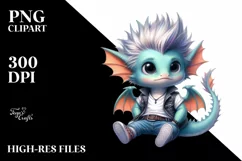 Revolting Dragon Holding Flower PNG Product Image 3