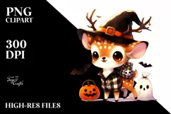 Scary Bunny Halloween Clipart PNG Product Image 3
