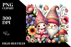 Cute Boho Baby Gnome Holding a Heart PNG Product Image 2