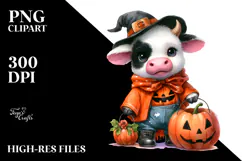 Baby Cow Halloween PNG Product Image 2