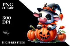 Baby Cow Halloween PNG Product Image 2