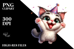 Playful Kitten with Party Hat, PNG Product Image 2
