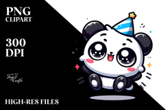 Serious Panda with Party Hat PNG Product Image 2