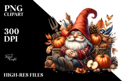 Detailed Autumn Gnome PNG Product Image 2