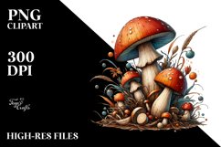Detailed Wooden Small Stained Mushroom Watercolor Splash Product Image 3