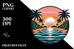 Tropical Beach Sunset, 20 oz Tumbler PNG Product Image 2