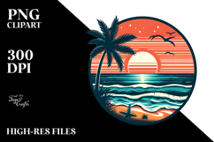 Retro Tropical Beach Sunset, 20 oz Tumbler Product Image 2