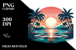 Retro Tropical Beach Sunset, 20 oz Tumbler Product Image 2